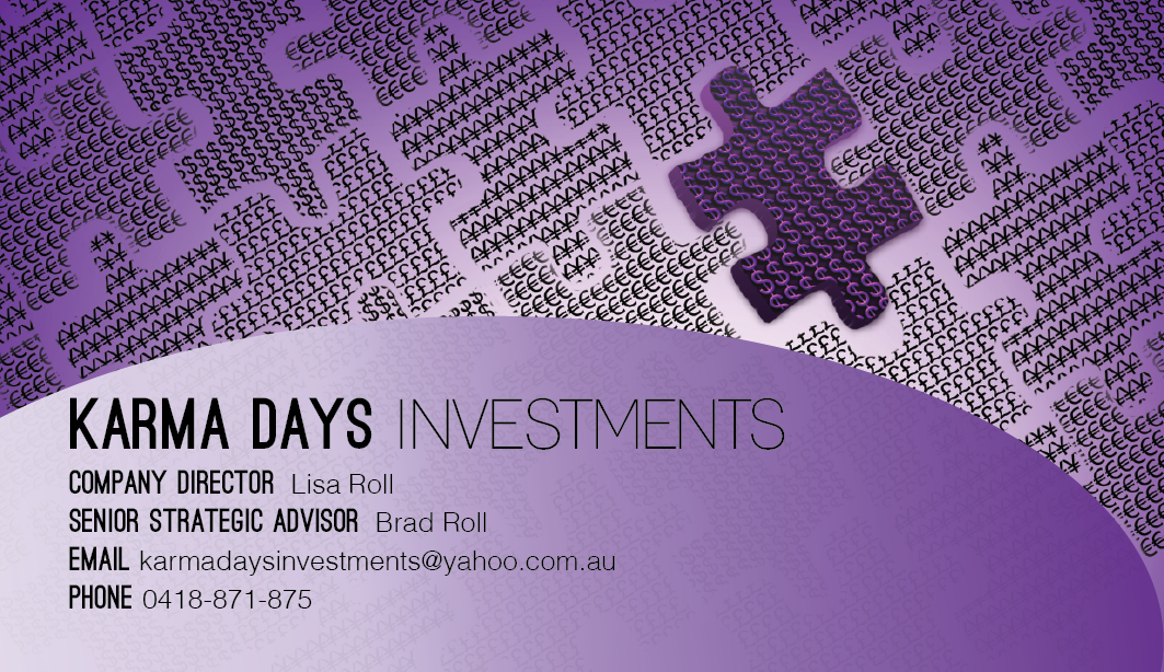 Business Card Design by Julianne Nanzer for Karma Daya Investments | Design #1885621