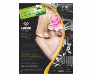Flyer Design by Cut and Glue for Aurum Hairstylists | Design: #7470551