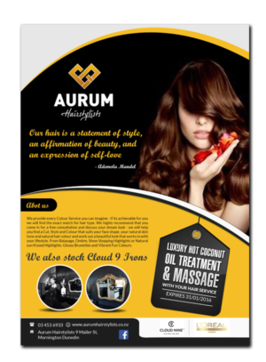 Flyer Design by debdesign for Aurum Hairstylists | Design: #7489241