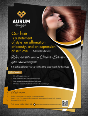 Flyer Design by debdesign for Aurum Hairstylists | Design #7500374