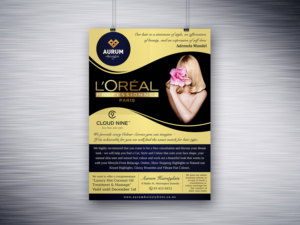 Flyer Design by ESolz Technologies for Aurum Hairstylists | Design #7451680