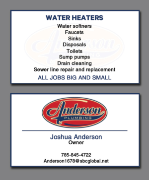 Diseño de Tarjeta de Presentación por Lanka Ama para Anderson Plumbing | Diseño: #7449971