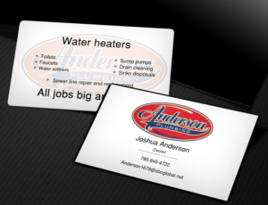 Diseño de Tarjeta de Presentación por Lanka Ama para Anderson Plumbing | Diseño: #7450054