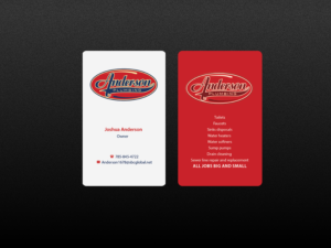 Business Card Design by Creations Box 2015 for Anderson Plumbing | Design: #7455907