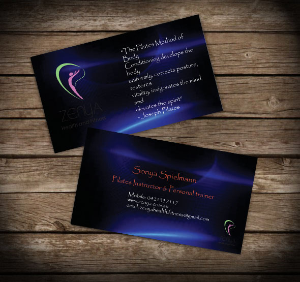 Business Card Design by Aaron for Zenya Health & Fitness | Design #1886554
