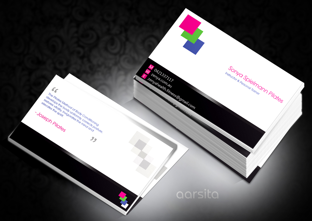Diseño de Tarjeta de Presentación por aarsita para Zenya Health & Fitness | Diseño #1888430
