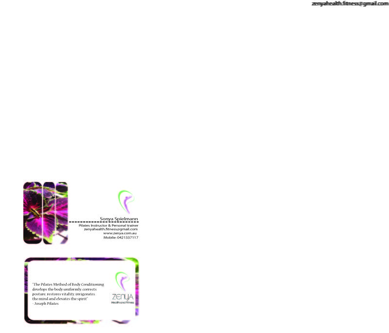 Visitenkarten-Design von Majo für Zenya Health & Fitness | Design #1876614