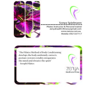 Business Card Design by Majo for Zenya Health & Fitness | Design #1876633