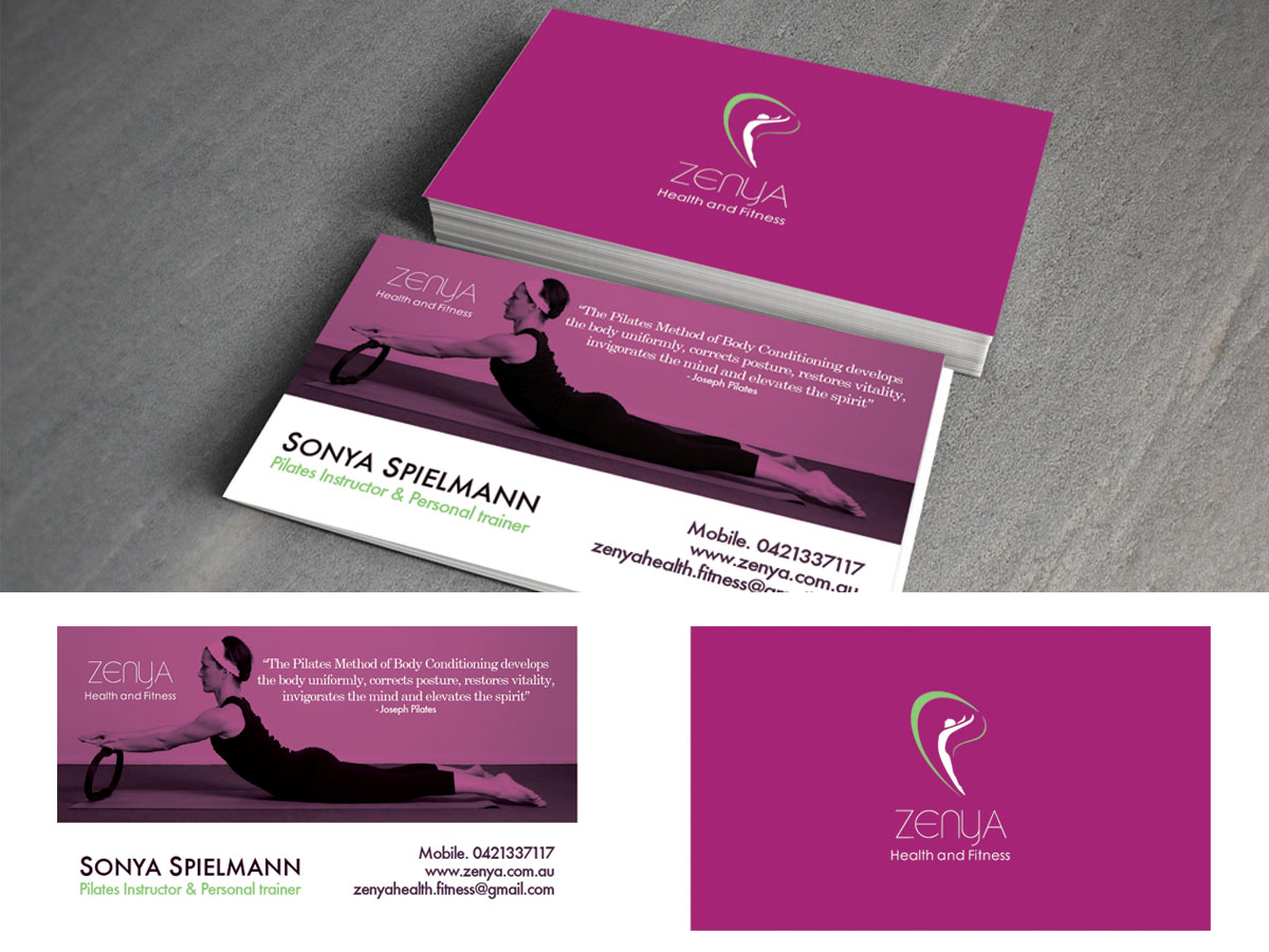 Business Card Design by Sara Sie for Zenya Health & Fitness | Design #1878633