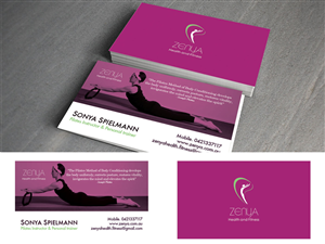 Diseño de Tarjeta de Presentación por Sara Sie para Zenya Health & Fitness | Diseño #1878633