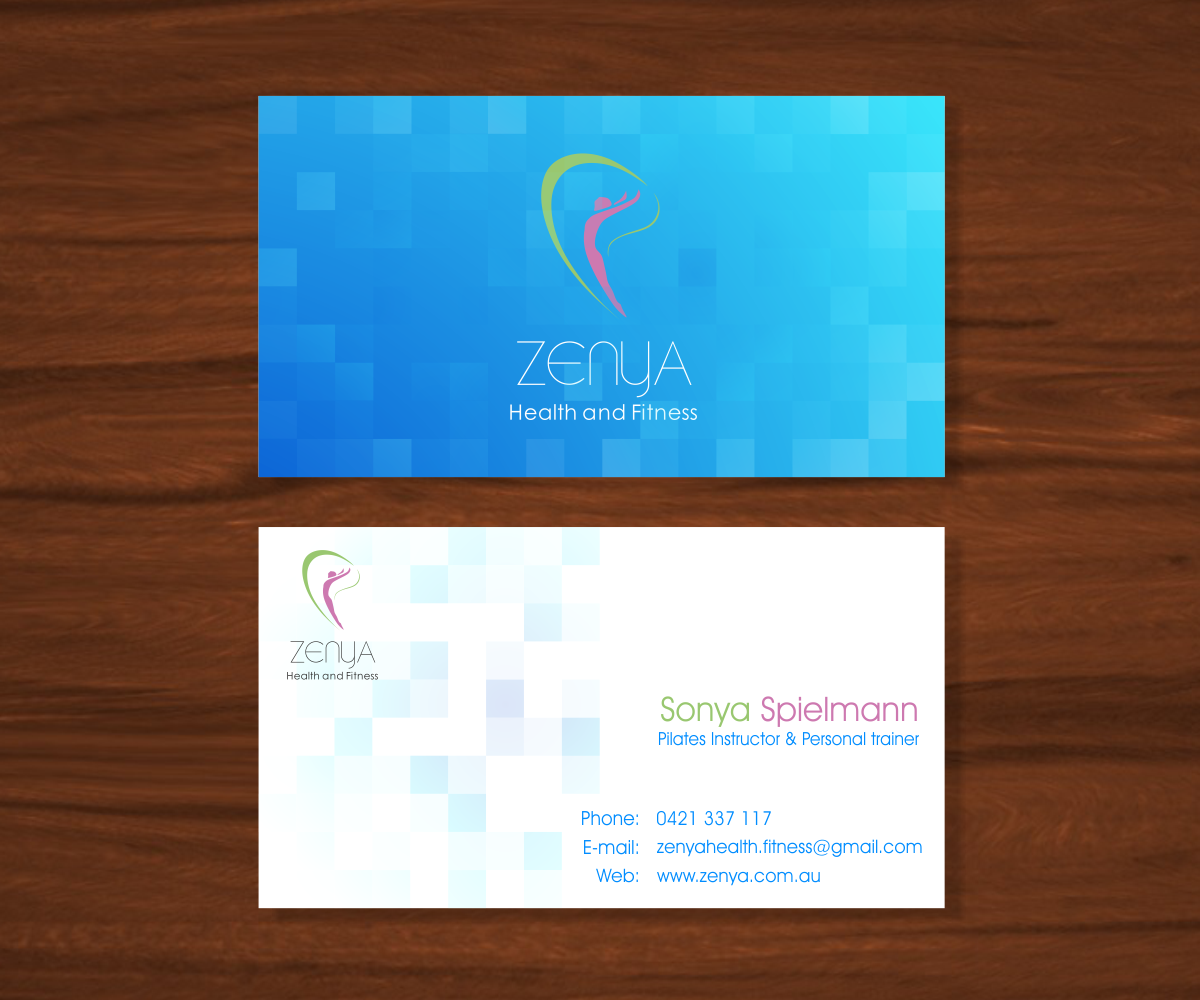 Diseño de Tarjeta de Presentación por FutureDesigne para Zenya Health & Fitness | Diseño #1892394
