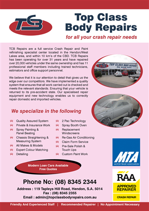 Flyer-Design von ramesh chandramohan für Top Class Body Repairs | Design #1890135