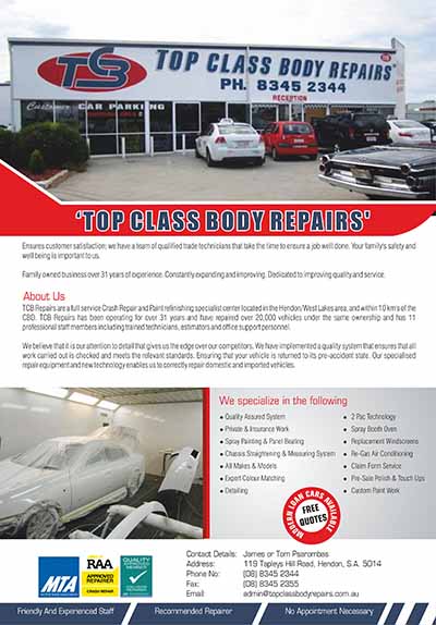Diseño de Flyer por dkthedon para Top Class Body Repairs | Diseño #1889432