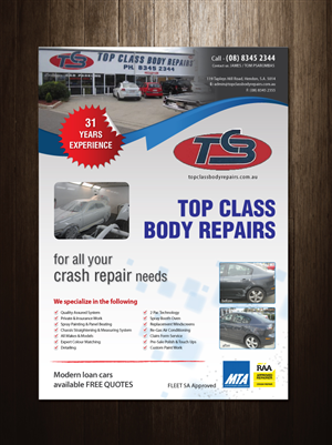 Flyer Design by meet007 for Top Class Body Repairs | Design: #1883319