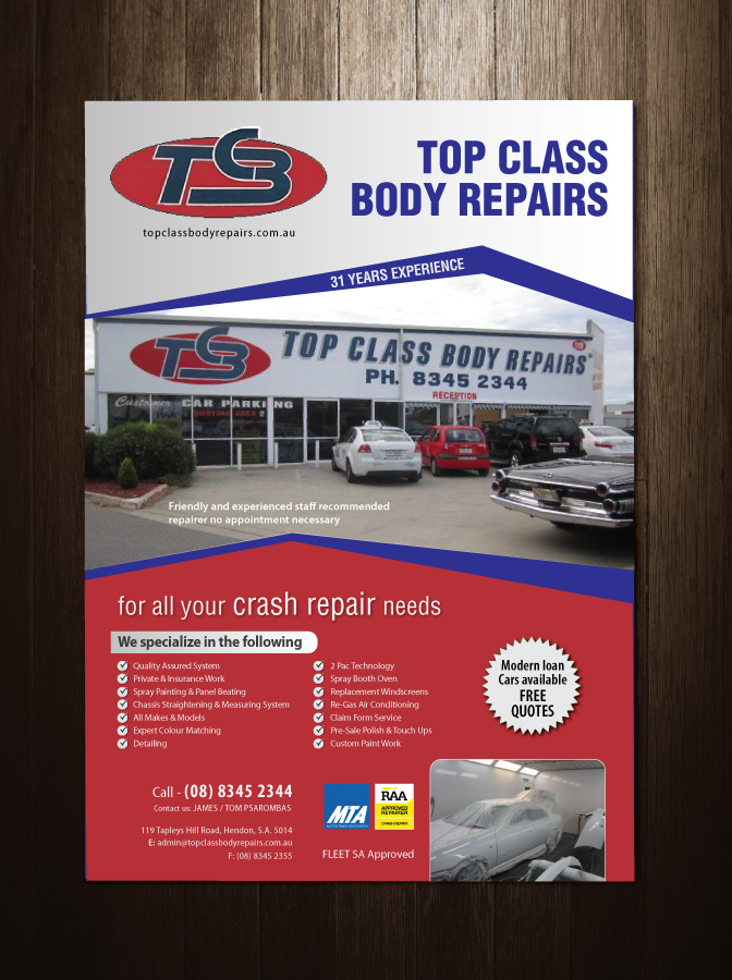 Flyer Design by meet007 for Top Class Body Repairs | Design #1883538