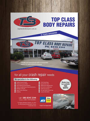 Flyer Design by meet007 for Top Class Body Repairs | Design: #1883538