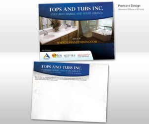 Tops And Tubs Inc.  Cultured marble and solidsurface fabrication and installation builders and home  | Postcard Design by MicroZ