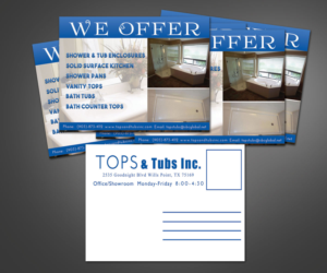 Tops And Tubs Inc.  Cultured marble and solidsurface fabrication and installation builders and home  | Postcard Design by JK18