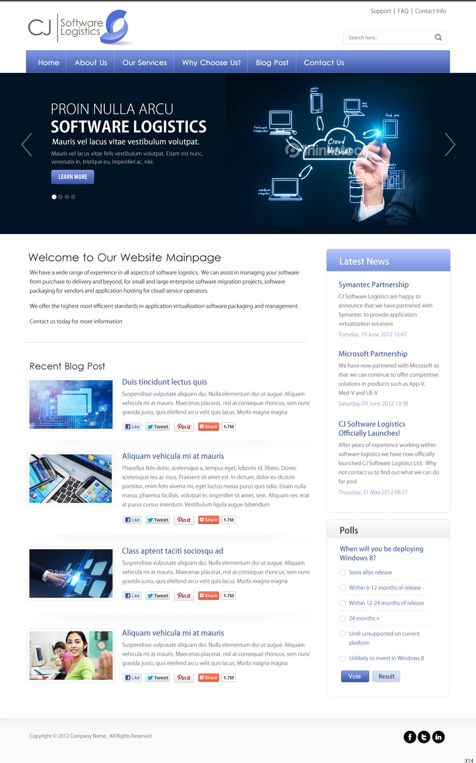 Diseño Web por pb para CJ Software Logistics | Diseño #1877681