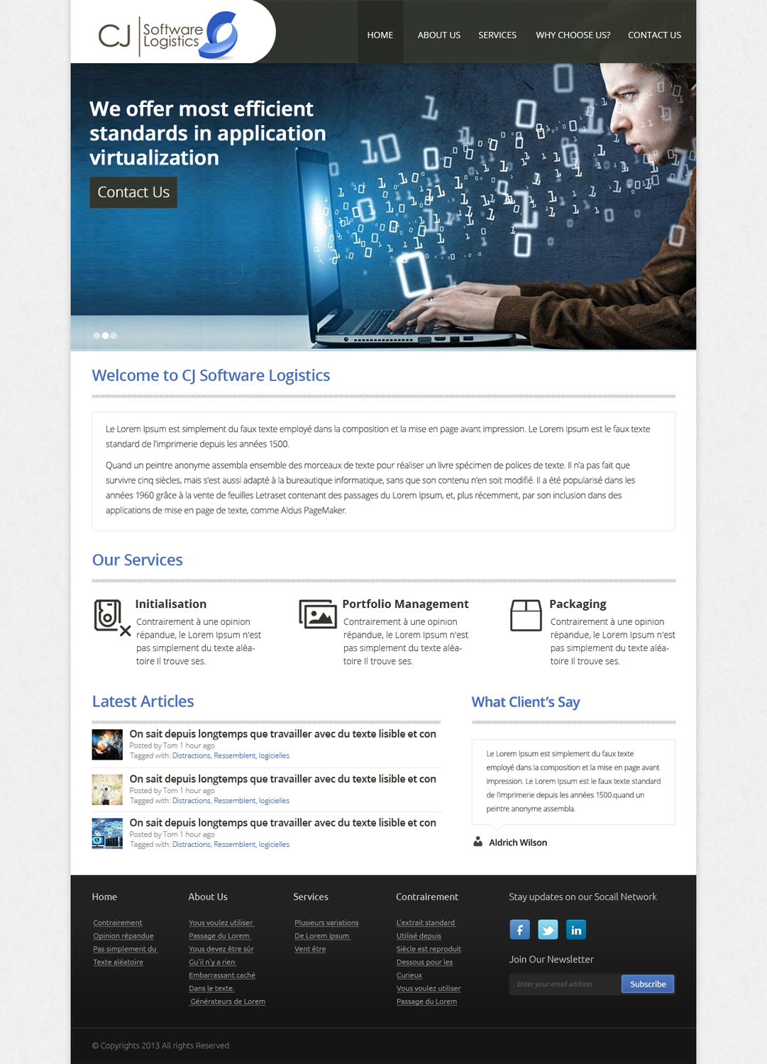 Web Design by OM for CJ Software Logistics | Design #1893392