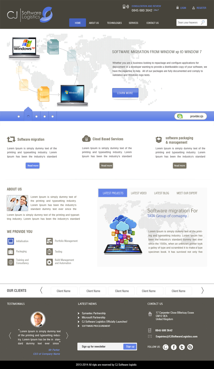 Web Design par Harpreet Singh pour CJ Software Logistics | Design #1886479