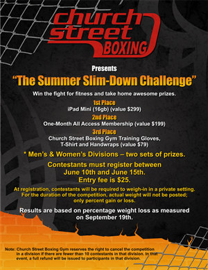 Church Street Boxing Gym's Summer Slim-Down Contest | Print Design by D'Mono