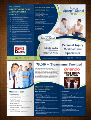 Flyer Design by debdesign for Florida Sports & Spinal Rehab | Design: #7698611