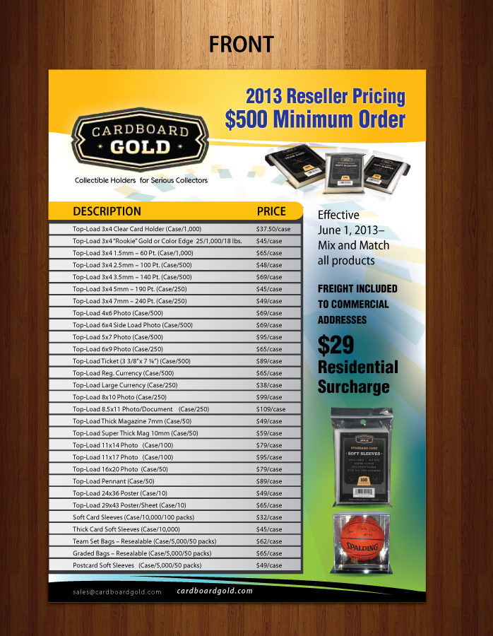 Flyer Design by Sbss for Cardboard+Gold%2C+Inc. | Design #1879489