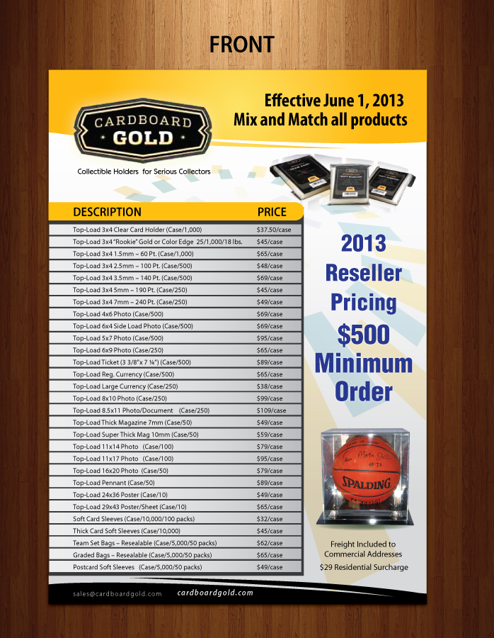 Flyer Design by Sbss for Cardboard+Gold%2C+Inc. | Design #1879621