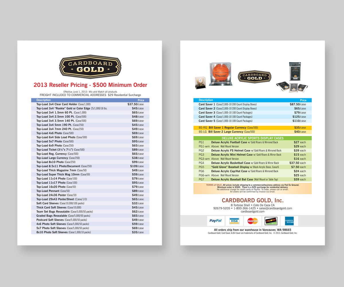 Diseño de Flyer por nicholas para Cardboard+Gold%2C+Inc. | Diseño #1880862