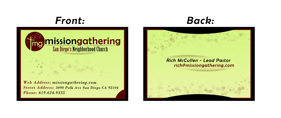 Business Card Design by Z0n for Missiongathering Christian Church | Design #1899101