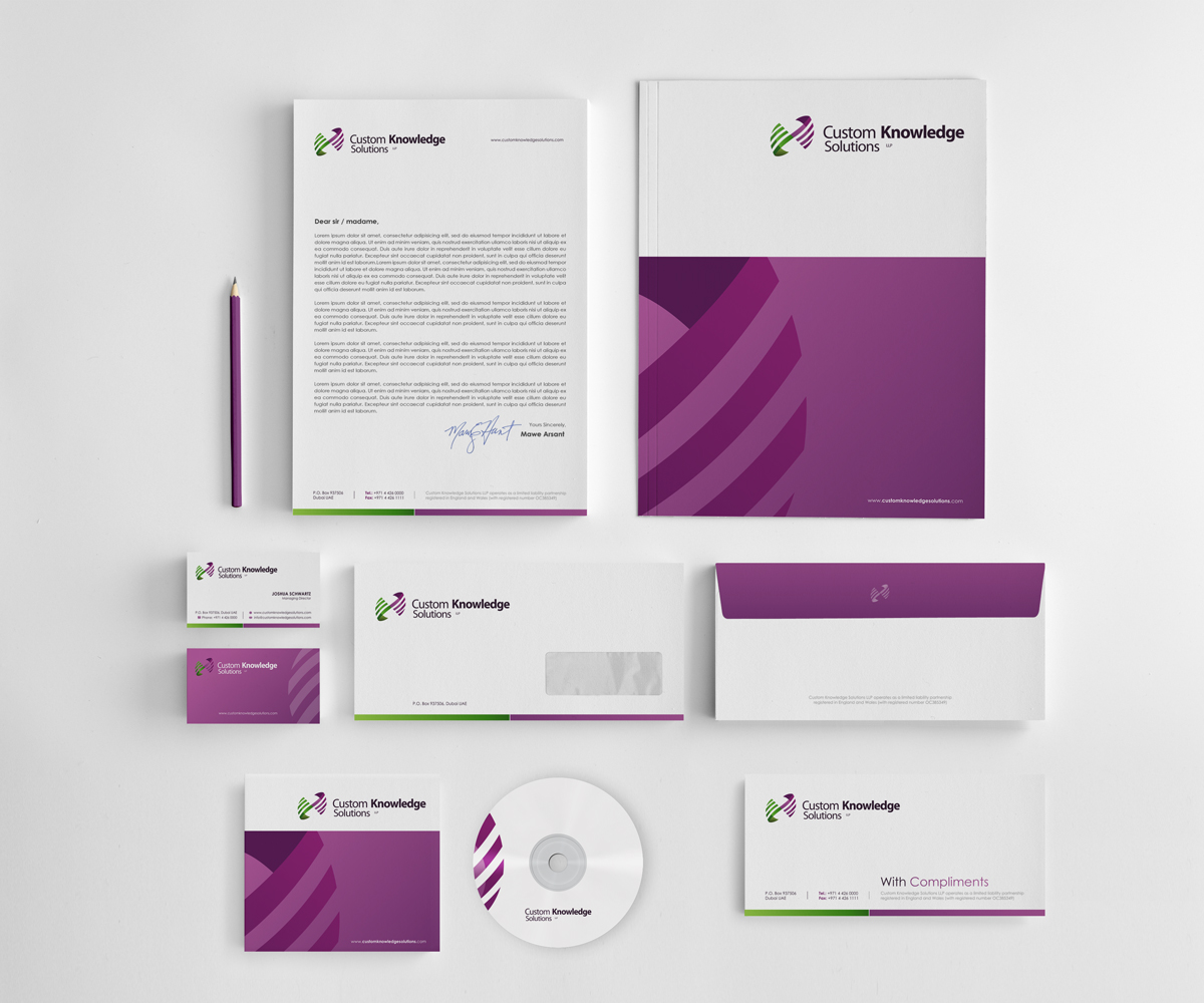 Stationery Design by logodentity for Custom Knowledge Solutions LLP | Design #1877378
