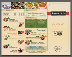 Menu Design by Aether Designs for Hydration Station | Design: #7511867