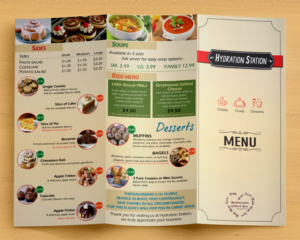 Menu Design by Aether Designs for Hydration Station | Design: #7512294