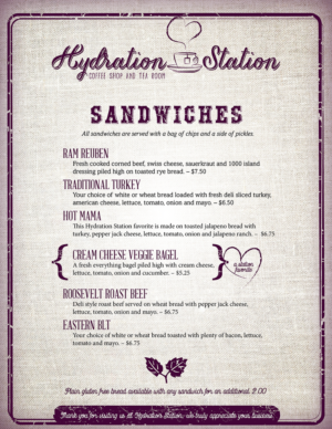 Menu Design by iD_intelligentDesign for Hydration Station | Design: #7477306