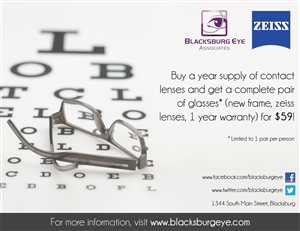 Card Design by frogbaba for Blacksburg Eye Associates | Design: #1923588