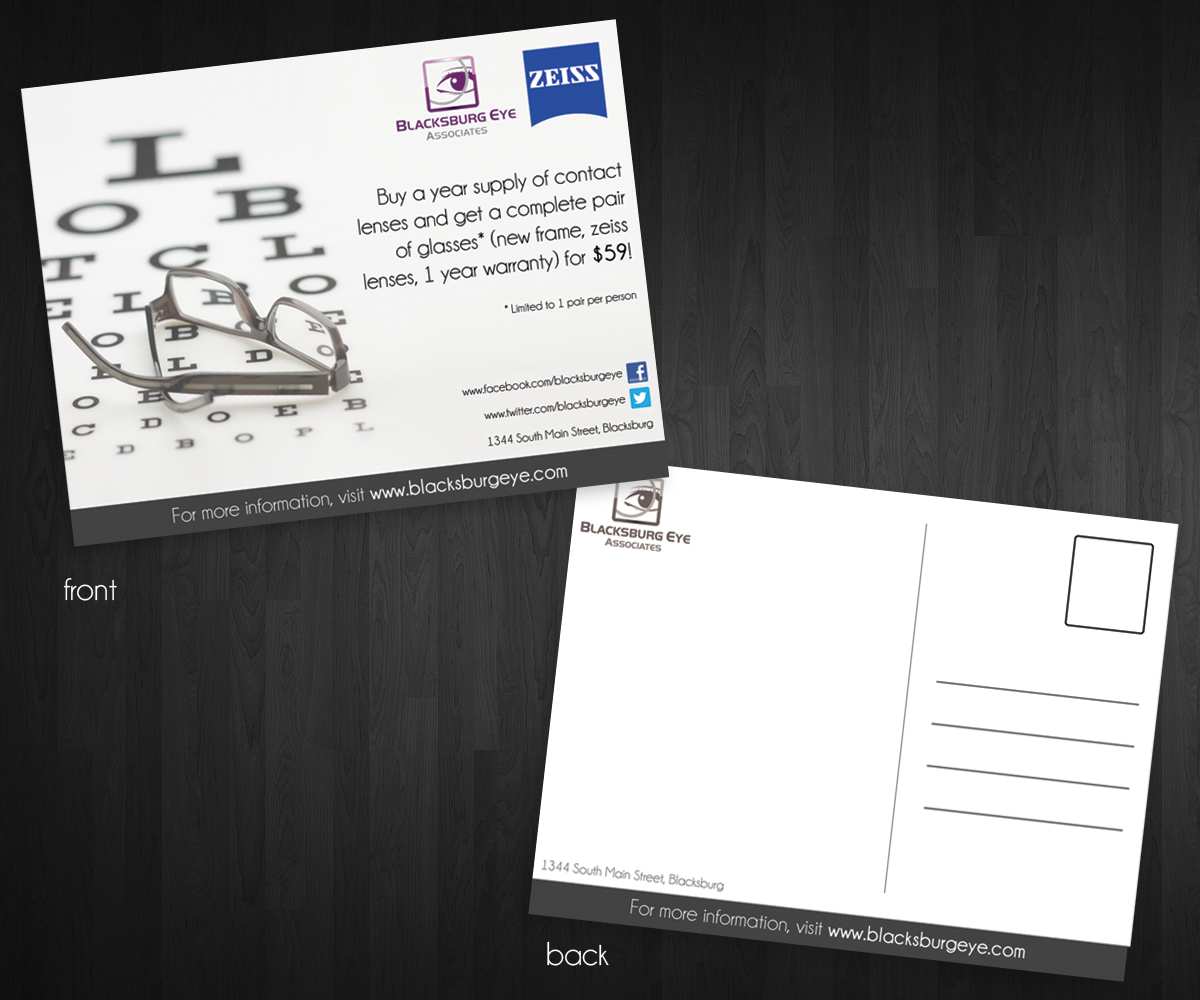 Card Design by frogbaba for Blacksburg Eye Associates | Design #1923601