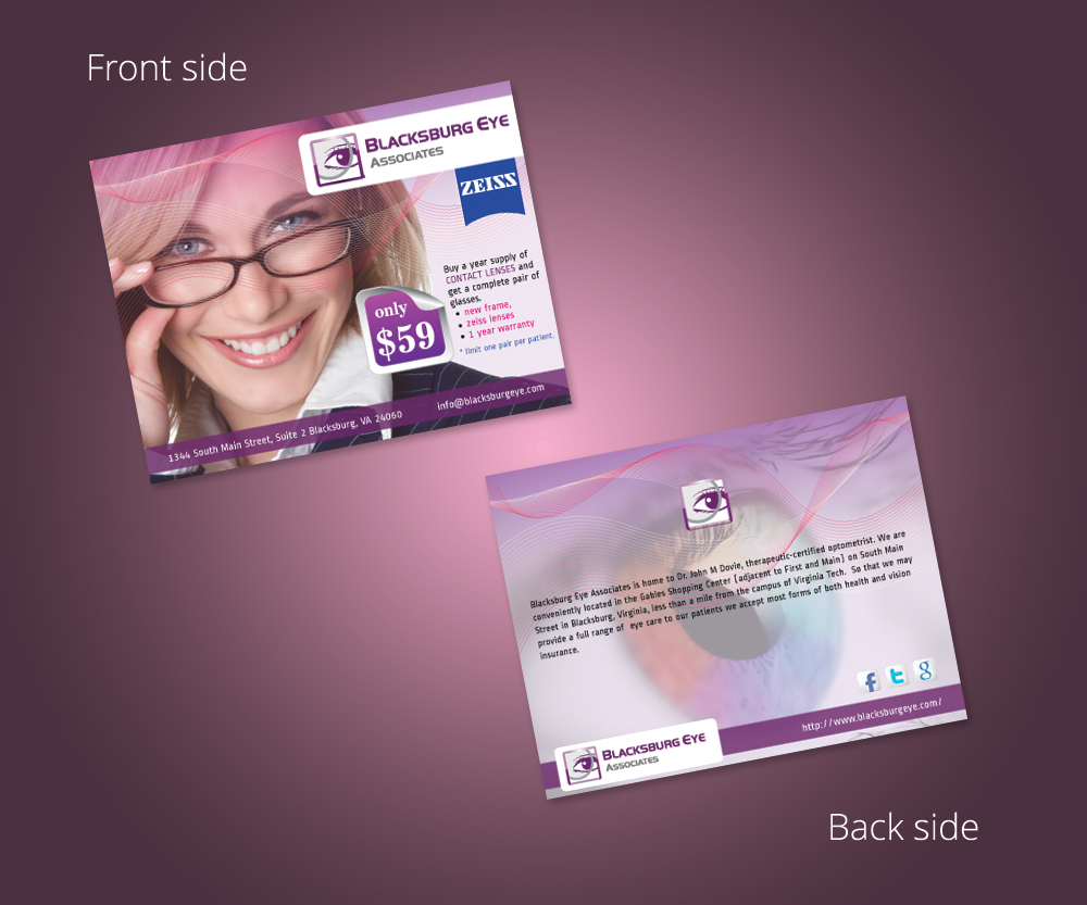 Design de Carte par Designer Destiny pour Blacksburg Eye Associates | Design #1900515