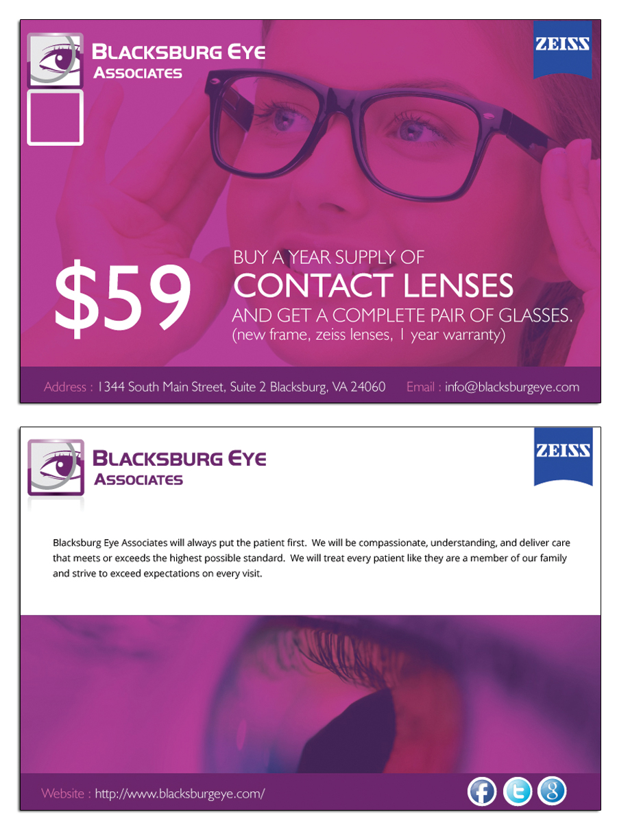 Card Design by roopaljain for Blacksburg Eye Associates | Design #1899992