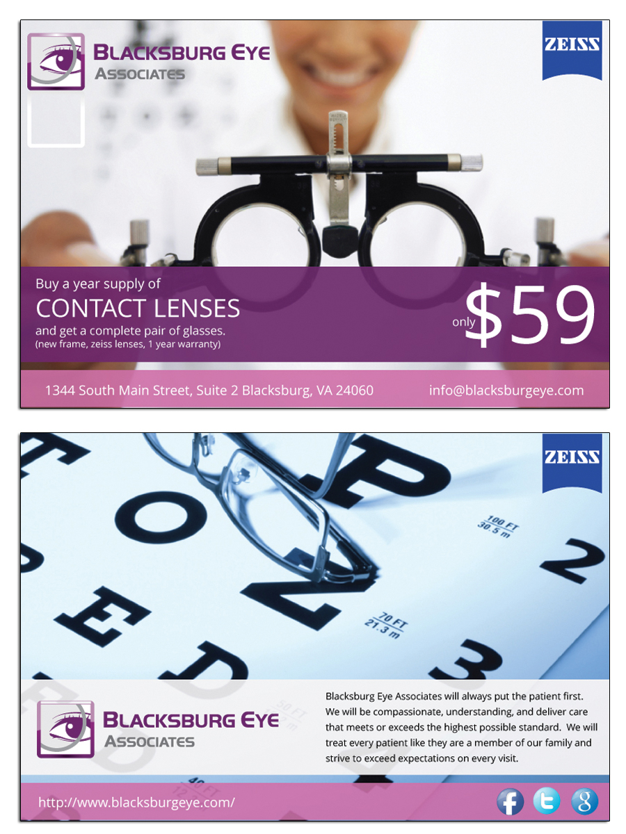 Card Design by roopaljain for Blacksburg Eye Associates | Design #1900019