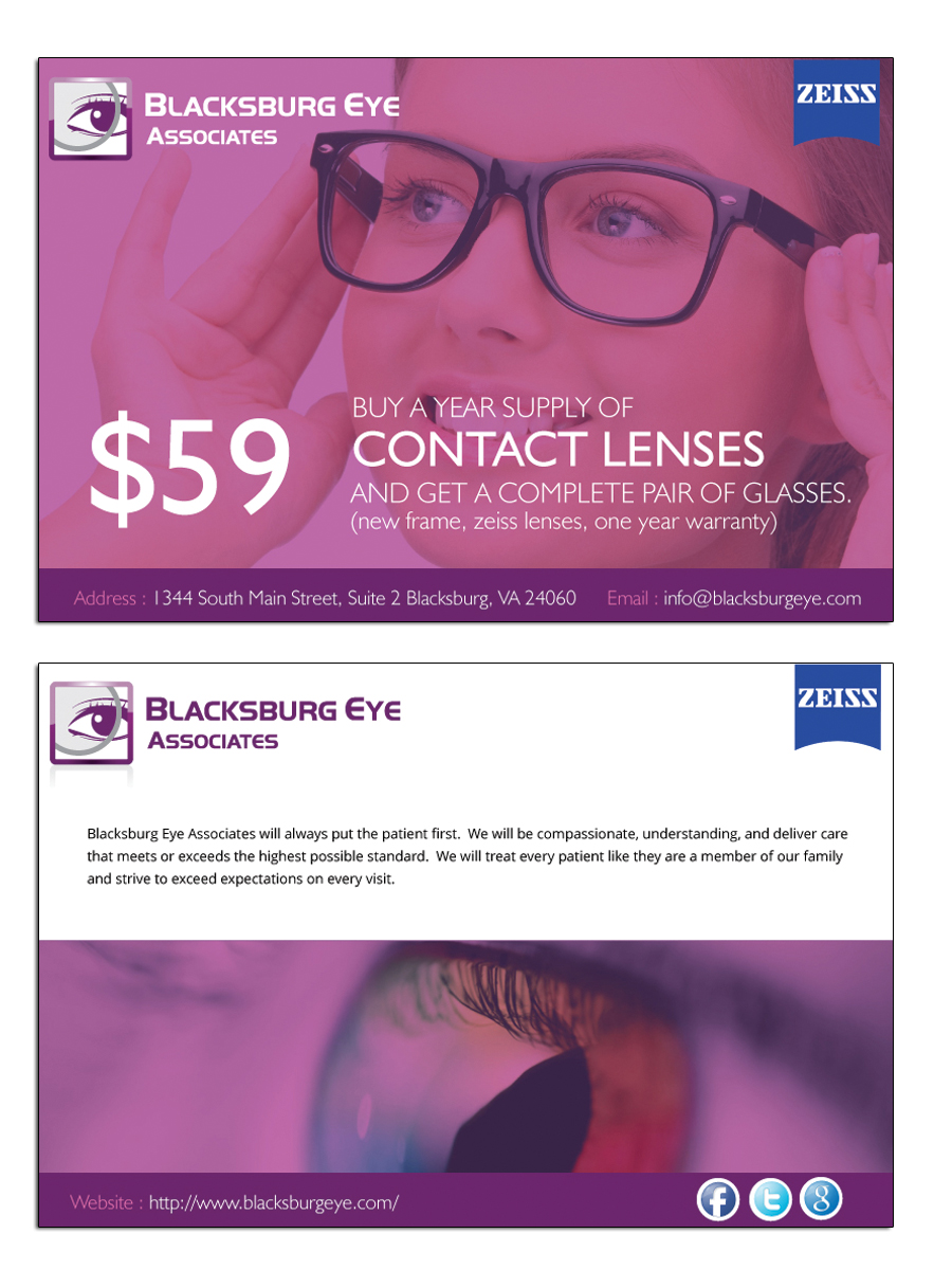 Card Design by roopaljain for Blacksburg Eye Associates | Design #1914325