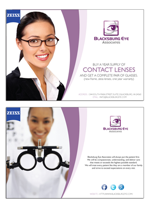 Card Design by roopaljain for Blacksburg Eye Associates | Design: #1914335