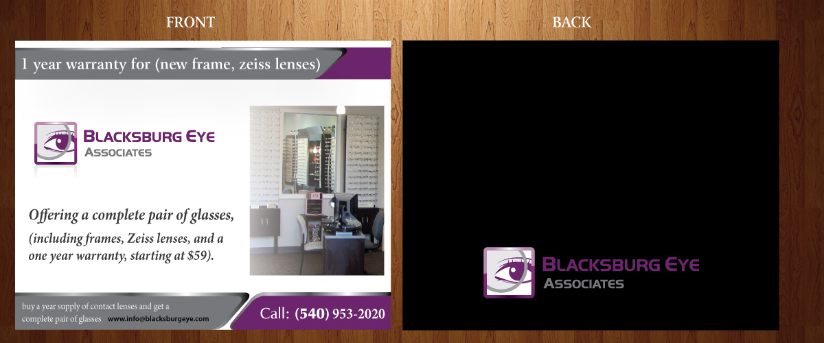 Diseño de Tarjeta por Sbss para Blacksburg Eye Associates | Diseño #1924281