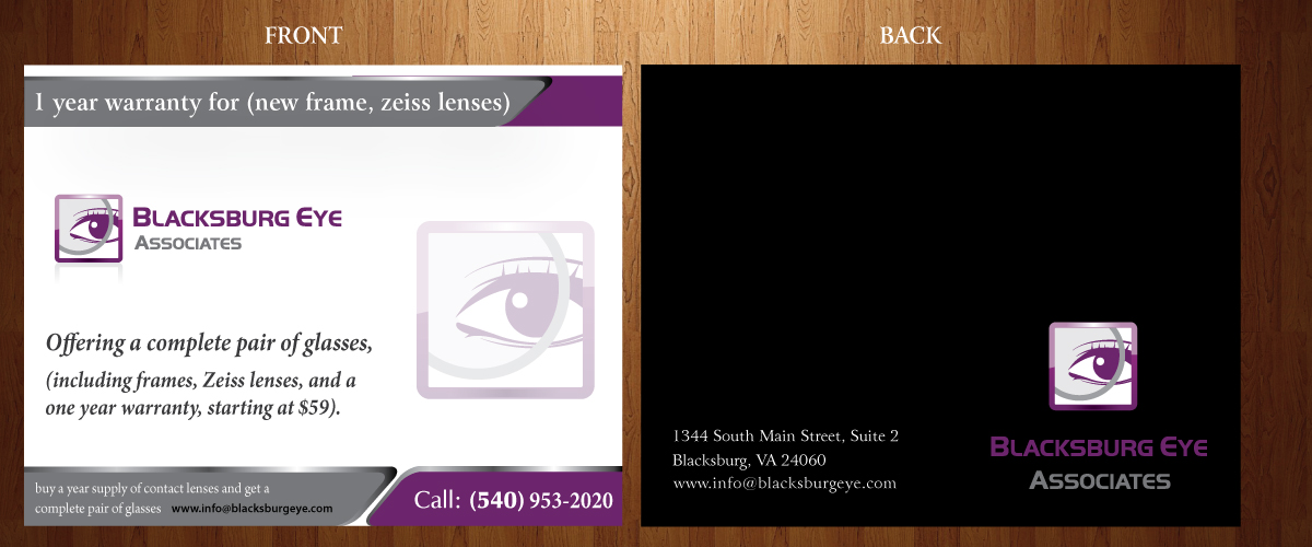 Design de Carte par Sbss pour Blacksburg Eye Associates | Design #1924287