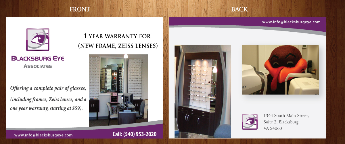 Design de Carte par Sbss pour Blacksburg Eye Associates | Design #1924324