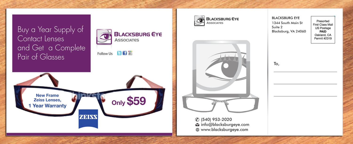 Design de Carte par Sbss pour Blacksburg Eye Associates | Design #1925301