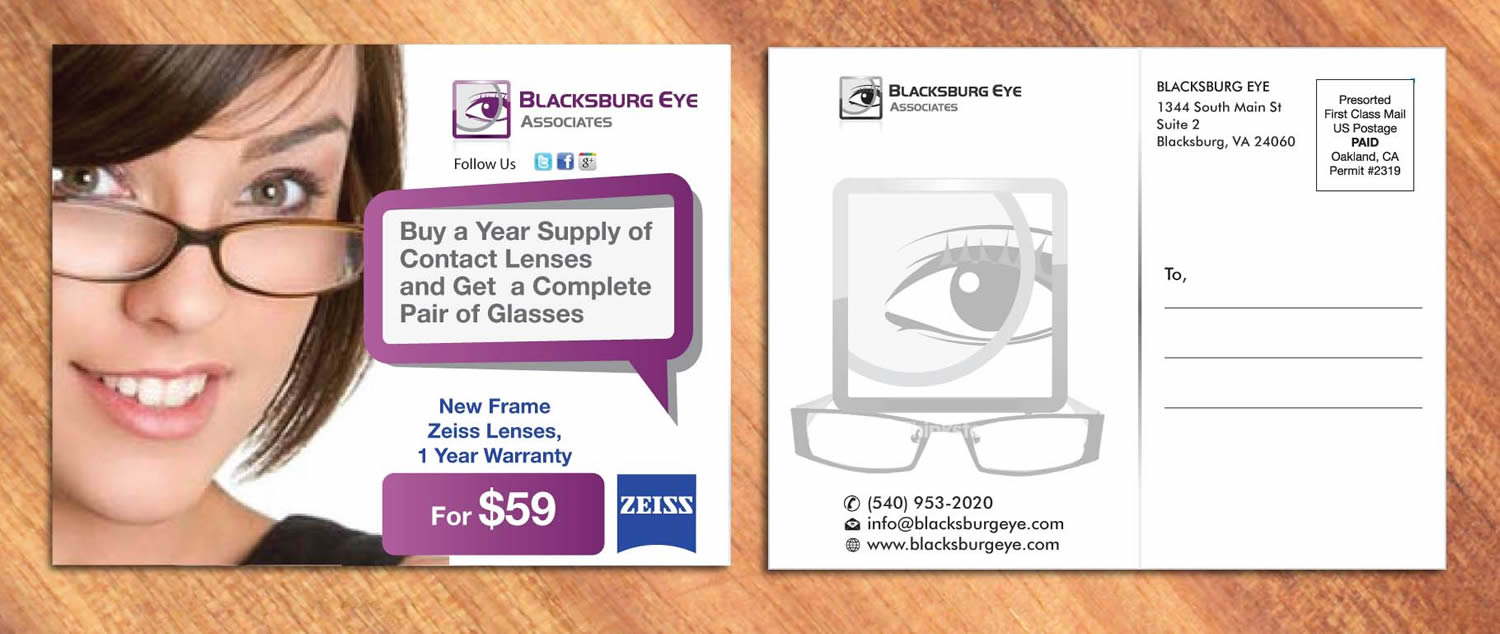 Design de Carte par Sbss pour Blacksburg Eye Associates | Design #1929302