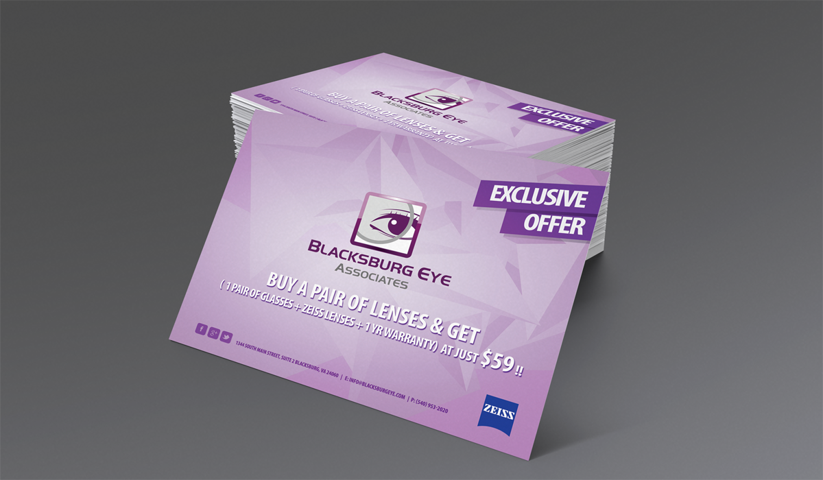 Diseño de Tarjeta por Sarah Mathews para Blacksburg Eye Associates | Diseño #1880330
