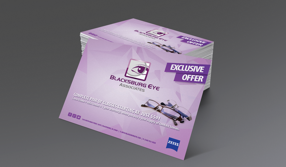 Card Design by Sarah Mathews for Blacksburg Eye Associates | Design #1887496