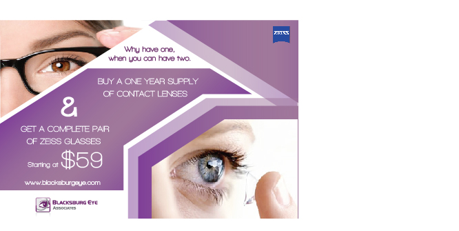 Card Design by InnovatiV Designs for Blacksburg Eye Associates | Design #1927697